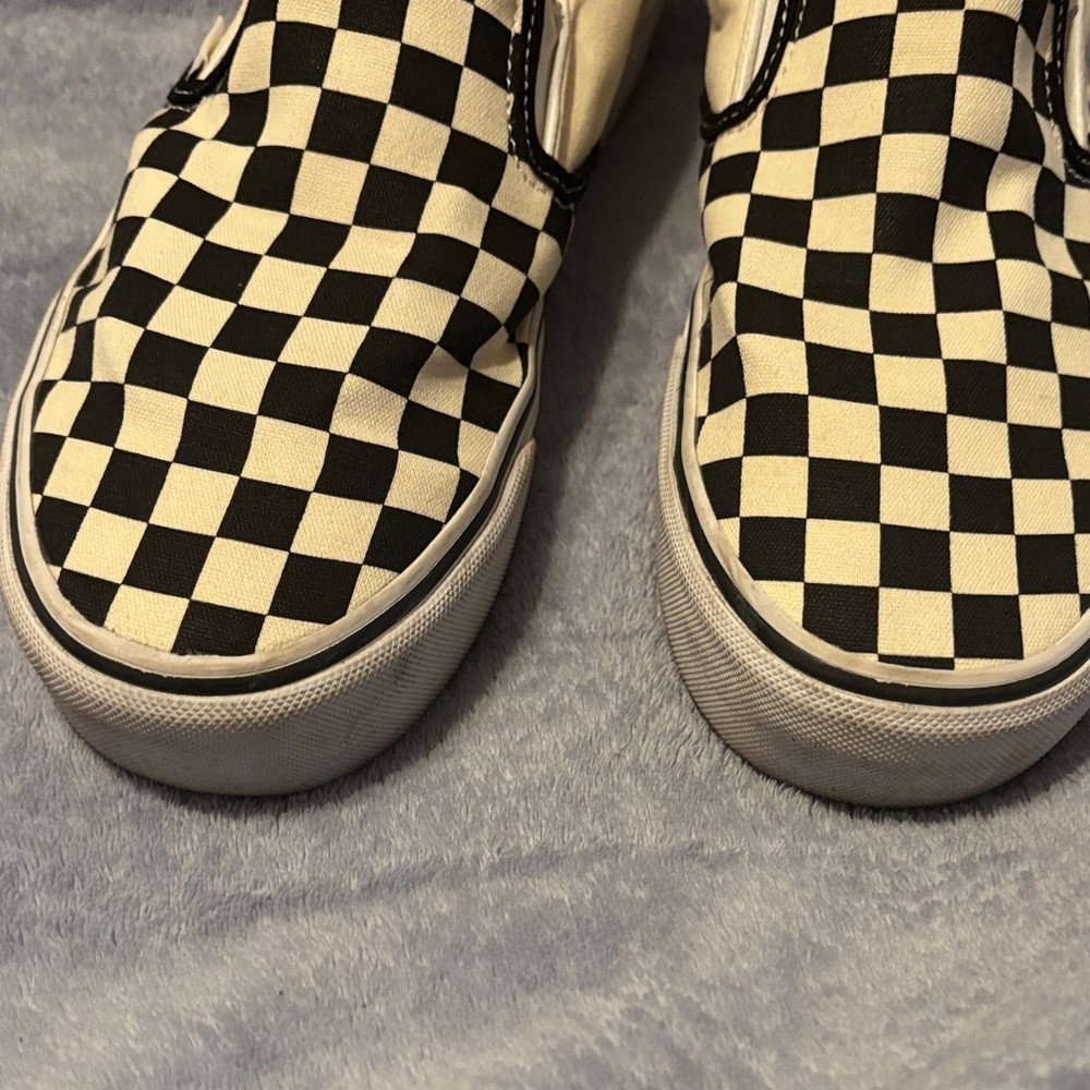 Vans Men's Black and Cream Checkerboard Slip-Ons - Picture 2 of 4